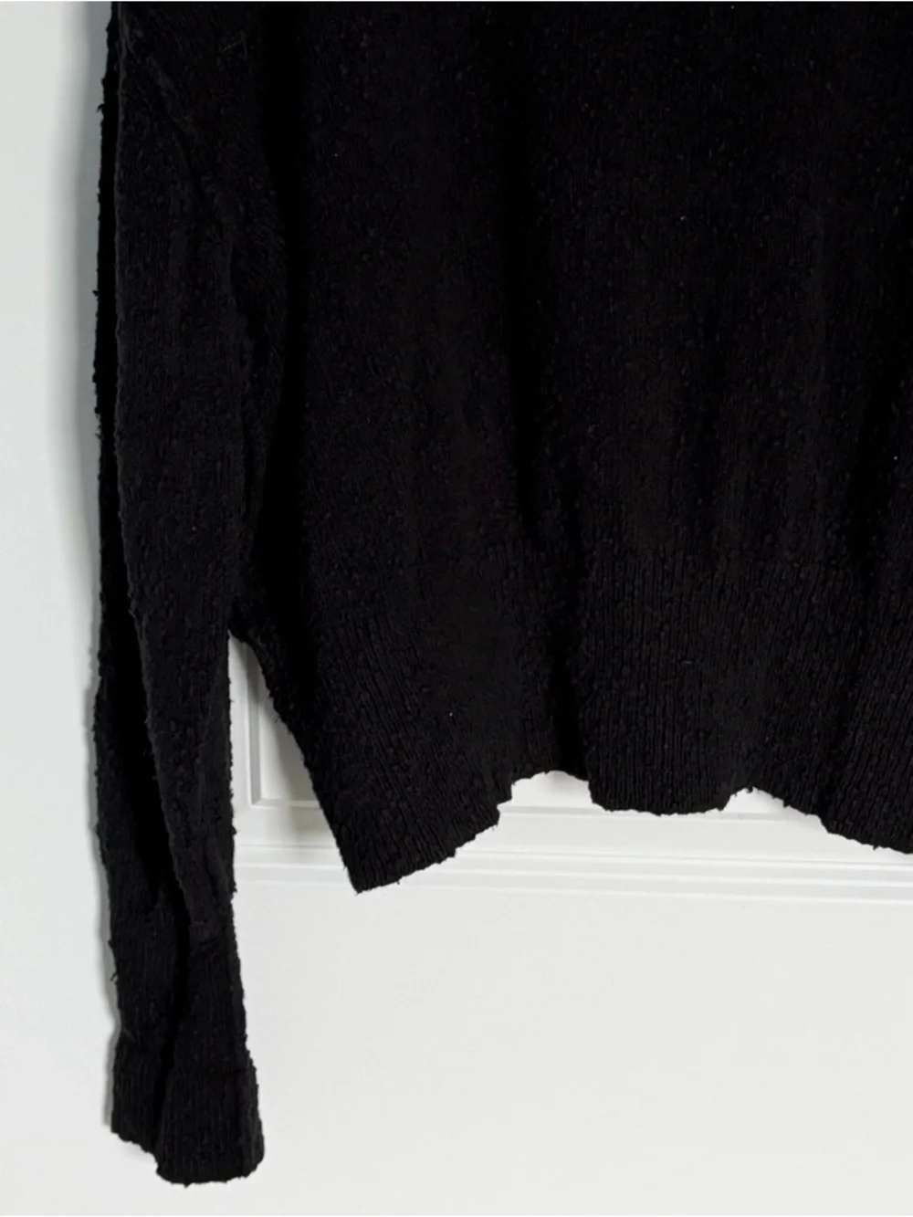 Free People Black Found My Friend Cardigan Sweater Size Large 54974